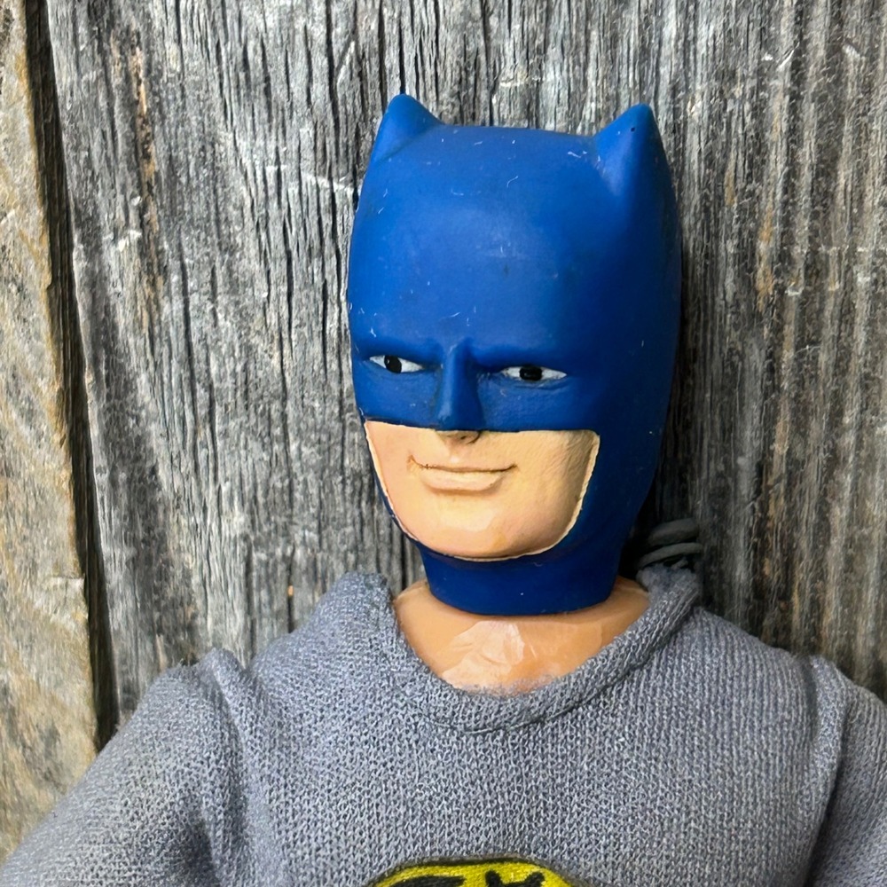 Vintage 1974 Mego Batman Action Figure 8 Inch DC Comics Grey Suit Utility Belt